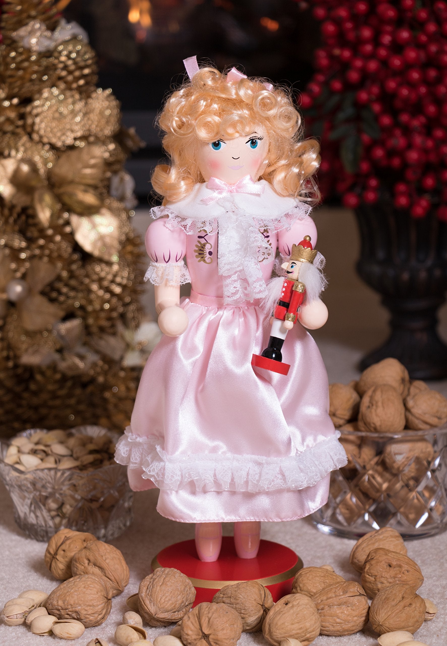 Clever Creations Clara 14 Inch Traditional Wooden Nutcracker, Festive Christmas D  cor for Shelves and Tables